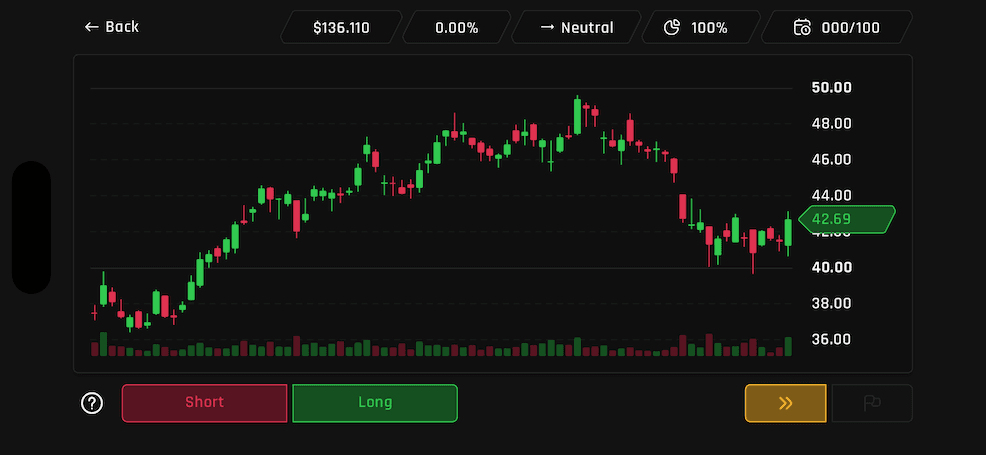 Poltergeist trading simulator on an iPhone 18 Pro